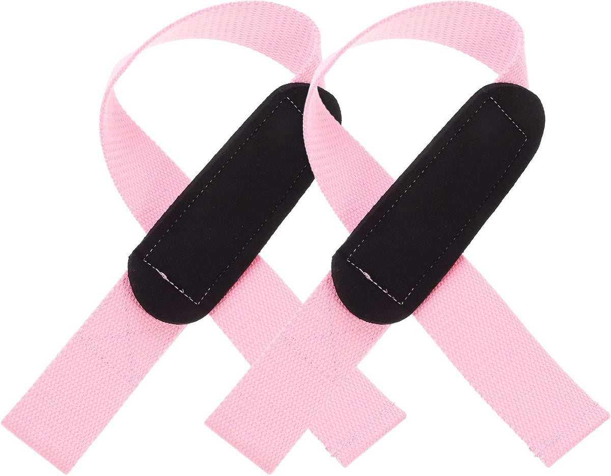 2pcs Pink Wrist Strap Weightlifting Wrist Support Fitness Wraps for Women Deadlift Grip Training Gym Exercise Protection