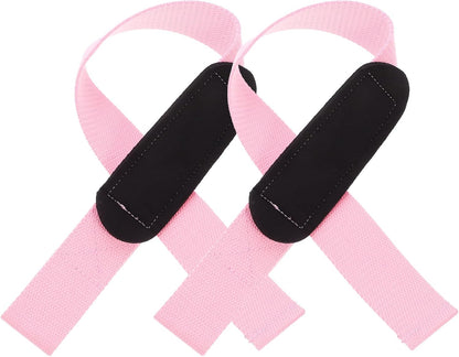 2pcs Pink Wrist Strap Weightlifting Wrist Support Fitness Wraps for Women Deadlift Grip Training Gym Exercise Protection