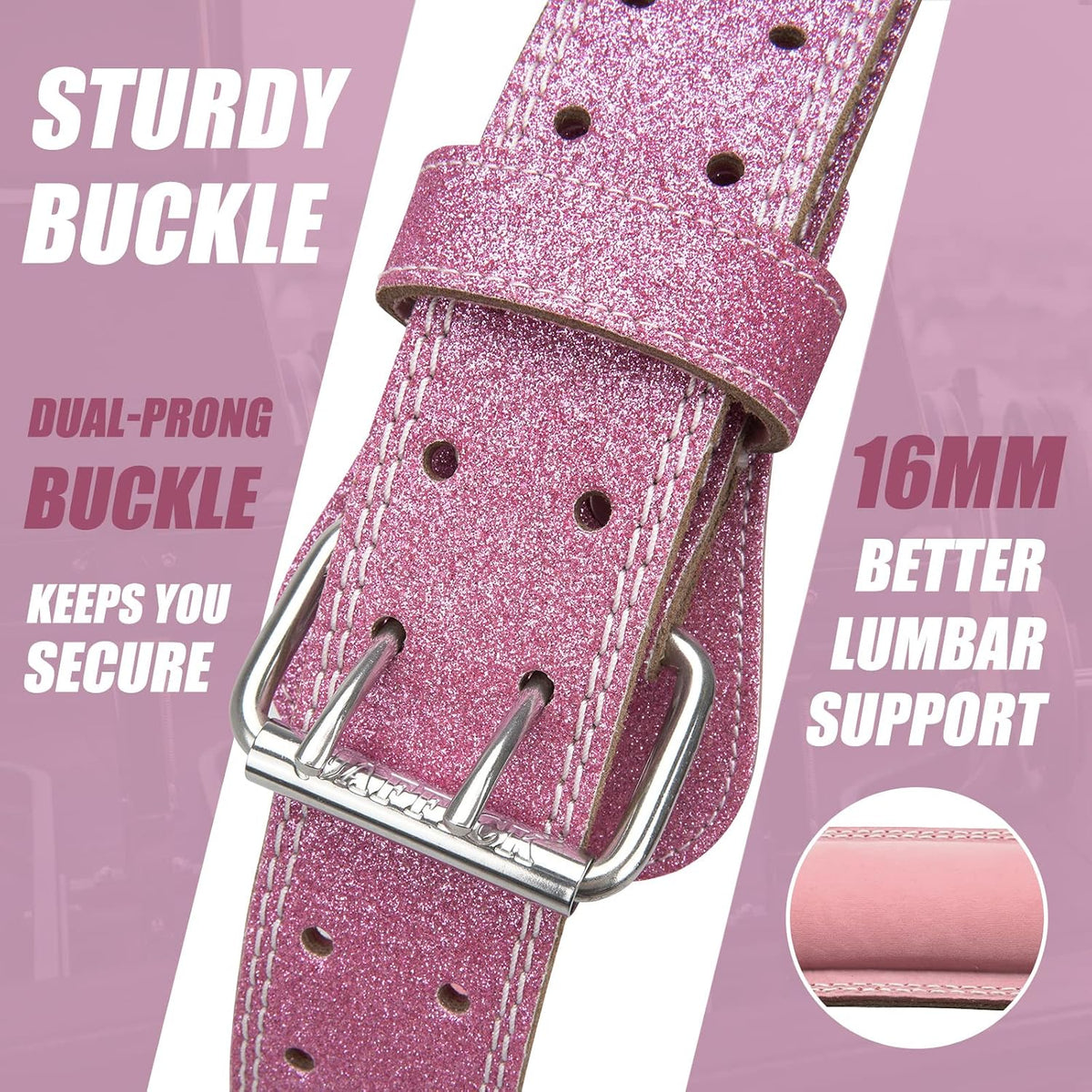 Weight Lifting Belt For Ladies Leather Gym Belts Lower Waist Back Support For Women Men Fitness Squat Deadlift Heavy Duty Cross Training Gym Powerlifting Workout