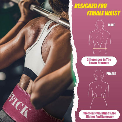 Weight Lifting Belt For Ladies Leather Gym Belts Lower Waist Back Support For Women Men Fitness Squat Deadlift Heavy Duty Cross Training Gym Powerlifting Workout