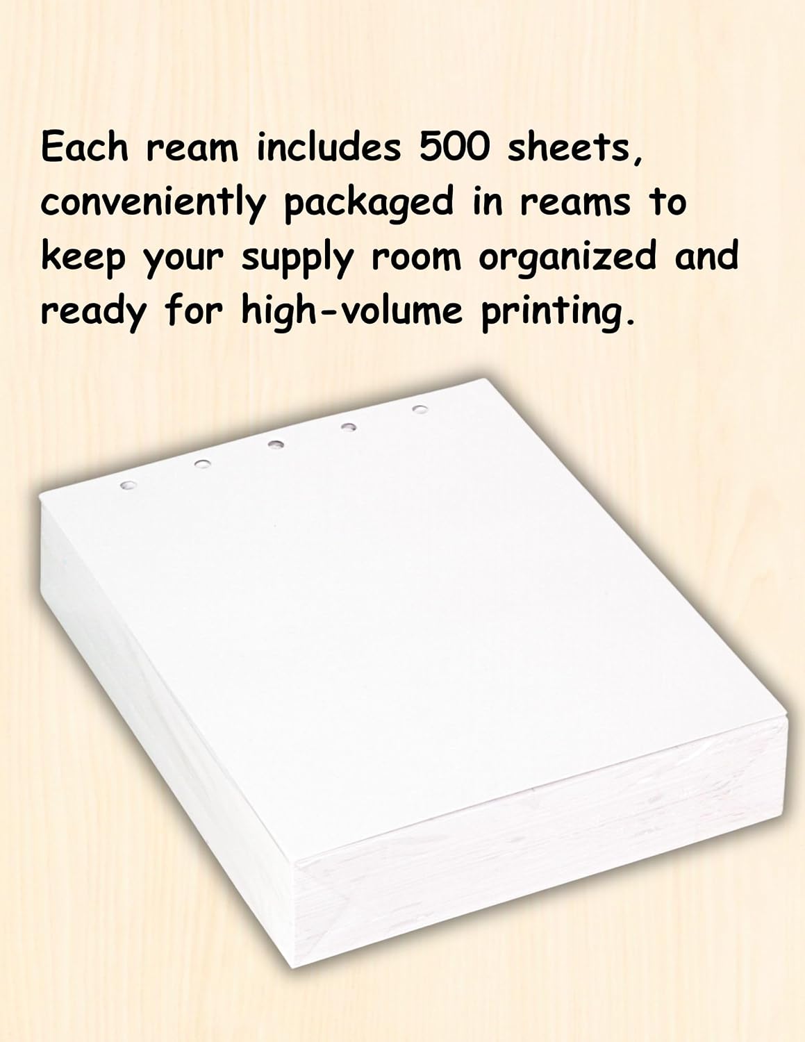 (TM) Writing and Copy Paper, Variation of Colors 8.5" x 11", 5 Hole Top-Punched, 20 Pound Text, 500 Sheets Per Ream. (500, Peach)