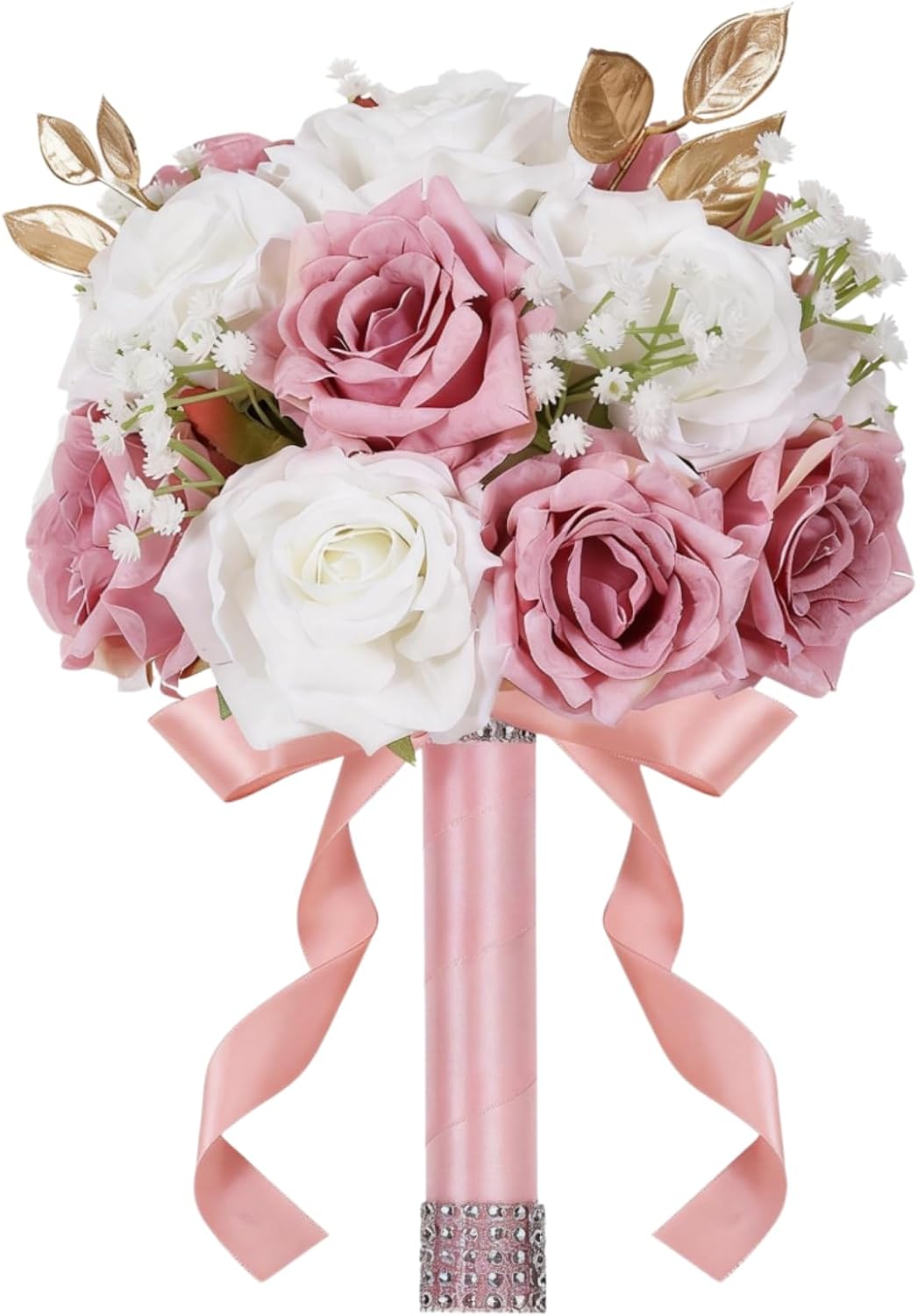 Wedding Bouquets for Bride, 9 Inch Artificial Rose Bridal Bouquet