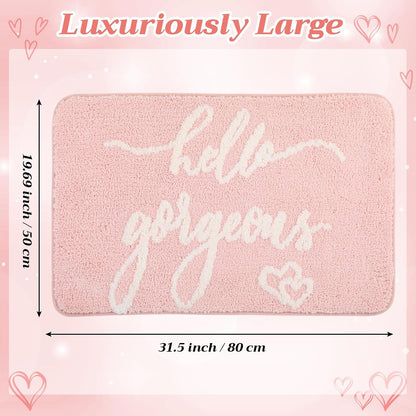 Hello Gorgeous Light Pink Bath Mat 32 x 20 x 0.6 Inches