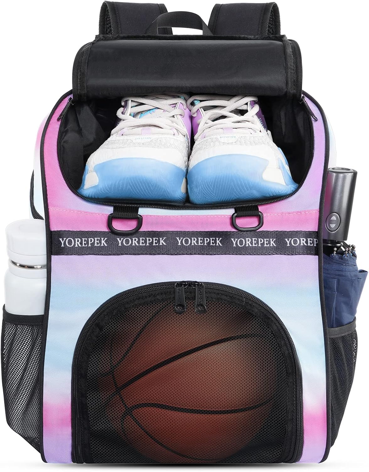 Large Basketball Backpack Bag with Shoe Compartment, Ball Holder
