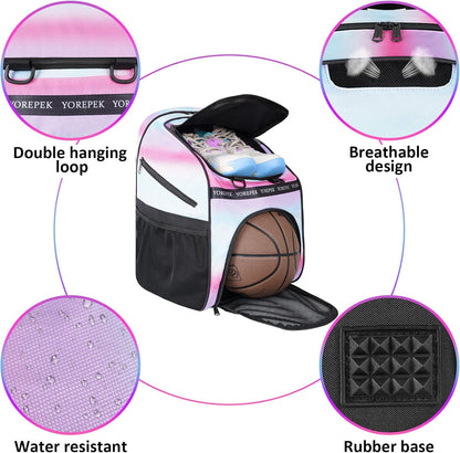 Large Basketball Backpack Bag with Shoe Compartment, Ball Holder