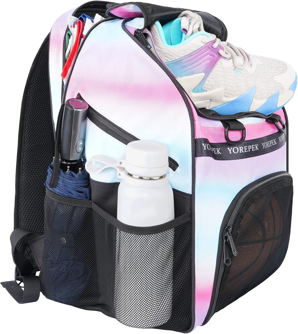 Large Basketball Backpack Bag with Shoe Compartment, Ball Holder