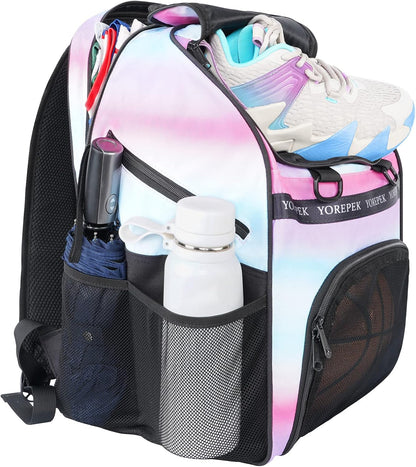 Large Basketball Backpack Bag with Shoe Compartment, Ball Holder