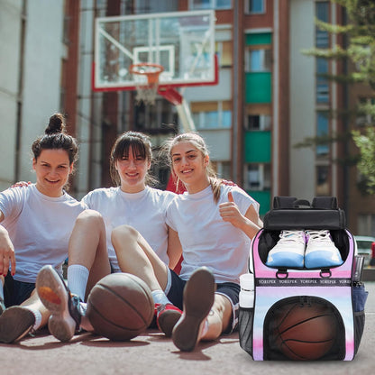 Large Basketball Backpack Bag with Shoe Compartment, Ball Holder