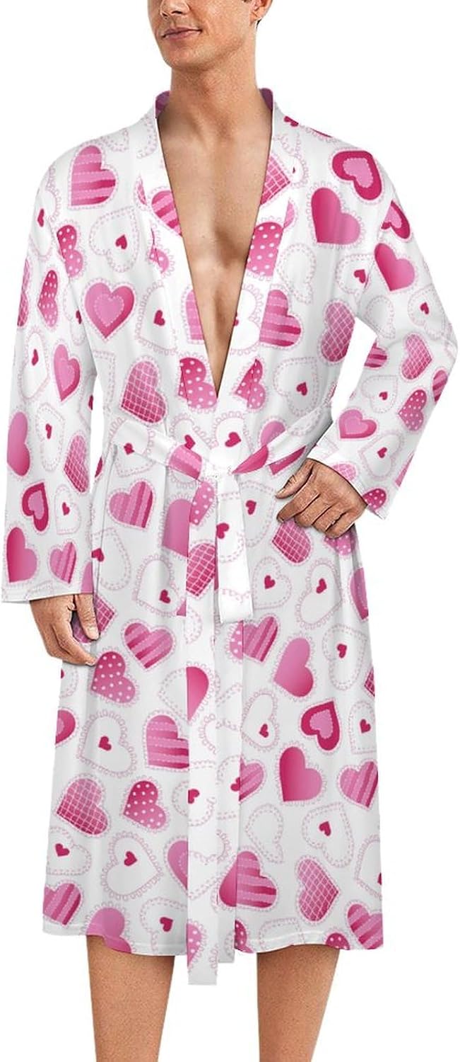 Womens Winter Forest Landscape Bathrobe Mens Knit Pajamas Robe With Self Tie Belt Waist Knee Length Travel Spa Robes