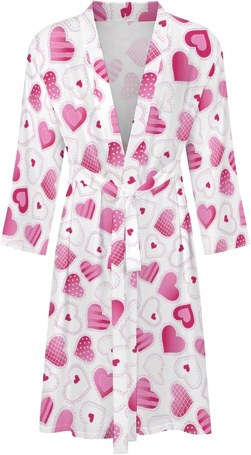 Womens Winter Forest Landscape Bathrobe Mens Knit Pajamas Robe With Self Tie Belt Waist Knee Length Travel Spa Robes