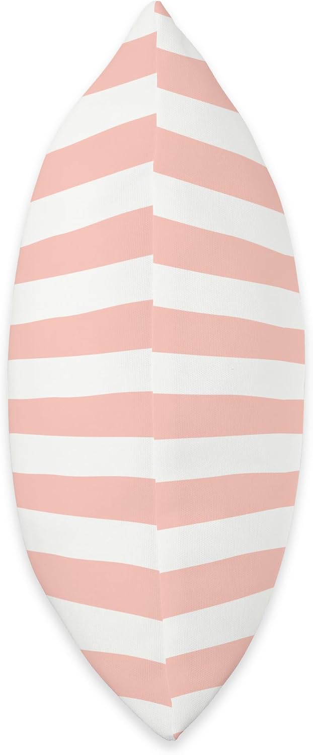 Pink Peach Horizontal Stripes Girly Throw Pillow