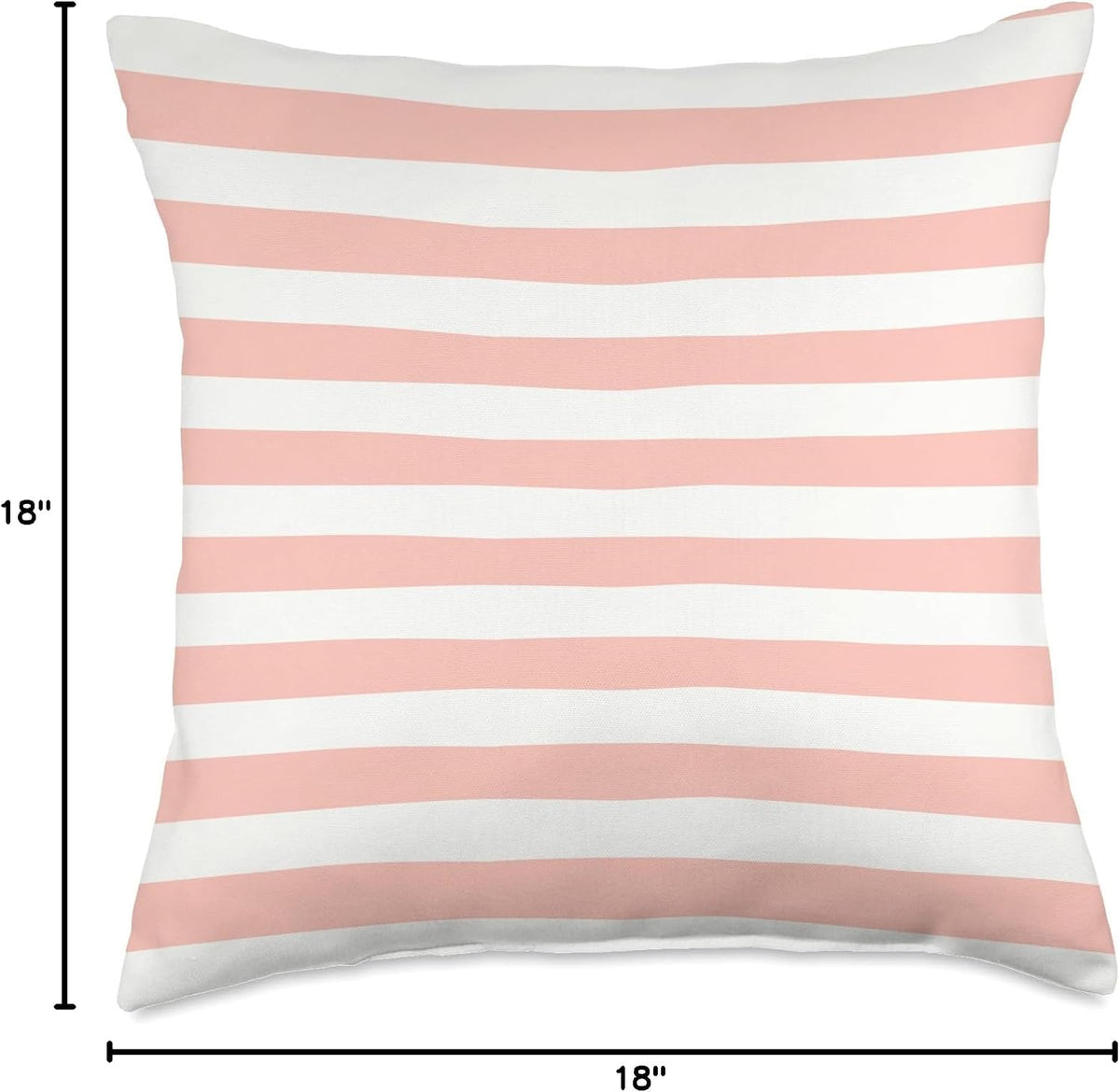 Pink Peach Horizontal Stripes Girly Throw Pillow