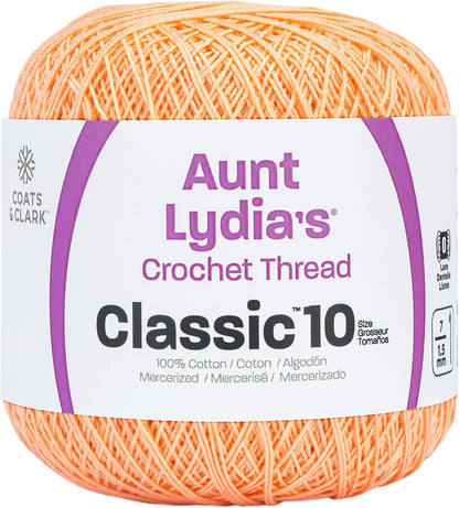 Coats Crochet Aunt Lydia's Crochet, Cotton Classic Size 10, Light Peach