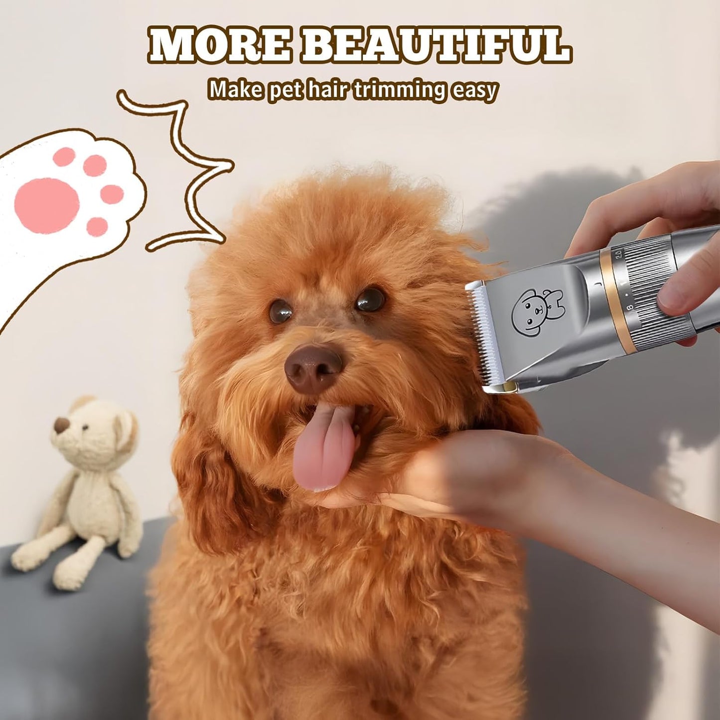 Dog Clippers for Grooming with LCD Display, Low Noise Dog Grooming Kit for Heavy Thick Coats, Professional Cordless Pet Shaver Electric Quiet Hair Trimmer Set for Small Large Dogs Cats Pets