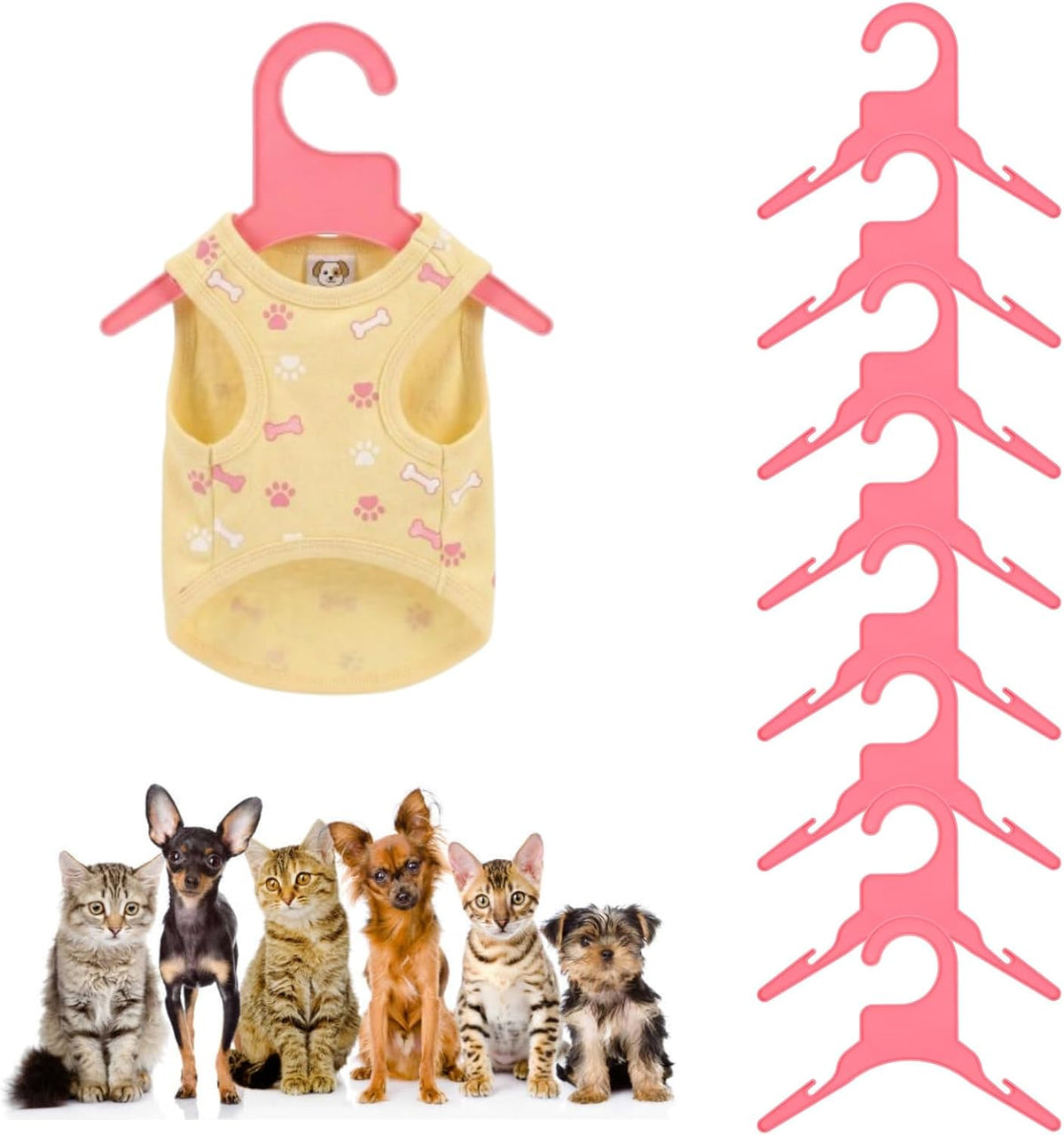Pet Clothes Hanger Dog Clothes Hanger for Puppy and Cat Apparel Anti-Skid Clothing Hanging Rack Portable Plastic Pet Clothing Rack for Indoor and Outdoor Closet Organization