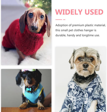 Pet Clothes Hanger Dog Clothes Hanger for Puppy and Cat Apparel Anti-Skid Clothing Hanging Rack Portable Plastic Pet Clothing Rack for Indoor and Outdoor Closet Organization