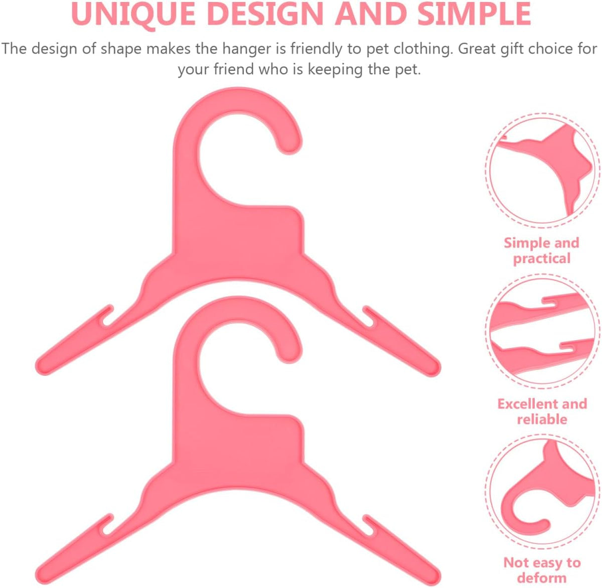 Pet Clothes Hanger Dog Clothes Hanger for Puppy and Cat Apparel Anti-Skid Clothing Hanging Rack Portable Plastic Pet Clothing Rack for Indoor and Outdoor Closet Organization