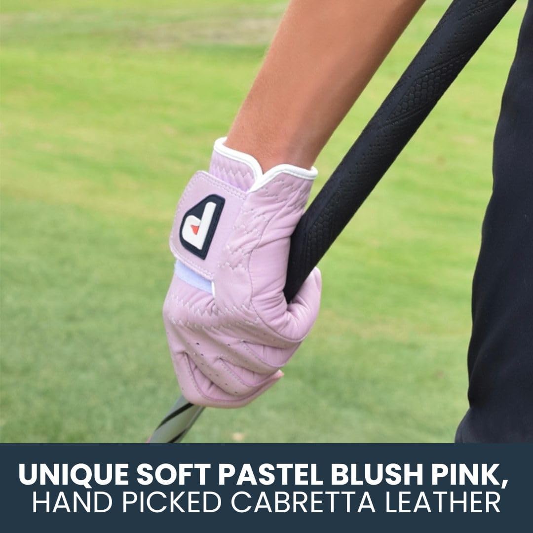 PUR3 Womens Golf Glove Left Hand and Right Hand - 2 Pack Ladies Golf Gloves - Ultra Soft Cabretta Leather