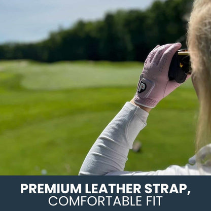 PUR3 Womens Golf Glove Left Hand and Right Hand - 2 Pack Ladies Golf Gloves - Ultra Soft Cabretta Leather