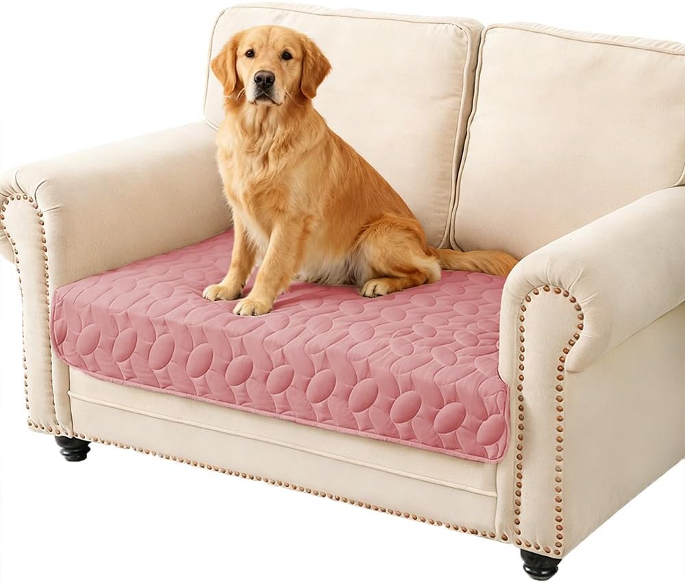 Waterproof Pet Bed Cover Anti-Slip Dog Bed Blanket for Sofa and Furniture Waterproof New Pattern Design (Pink, 30x53 Inch (Pack of 1))