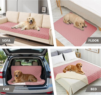 Waterproof Pet Bed Cover Anti-Slip Dog Bed Blanket for Sofa and Furniture Waterproof New Pattern Design (Pink, 30x53 Inch (Pack of 1))