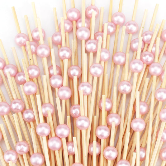 200 PCS Pink Cocktail Toothpicks for Appetizers, Coctail Skewers Sticks