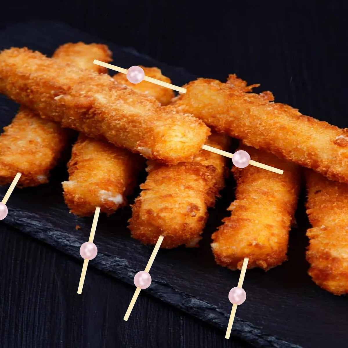 200 PCS Pink Cocktail Toothpicks for Appetizers, Coctail Skewers Sticks