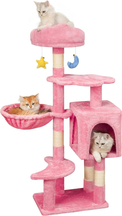 43-Inch Small Cat Tree Cute for Kittens Under 6 Months 9lbs, Pink