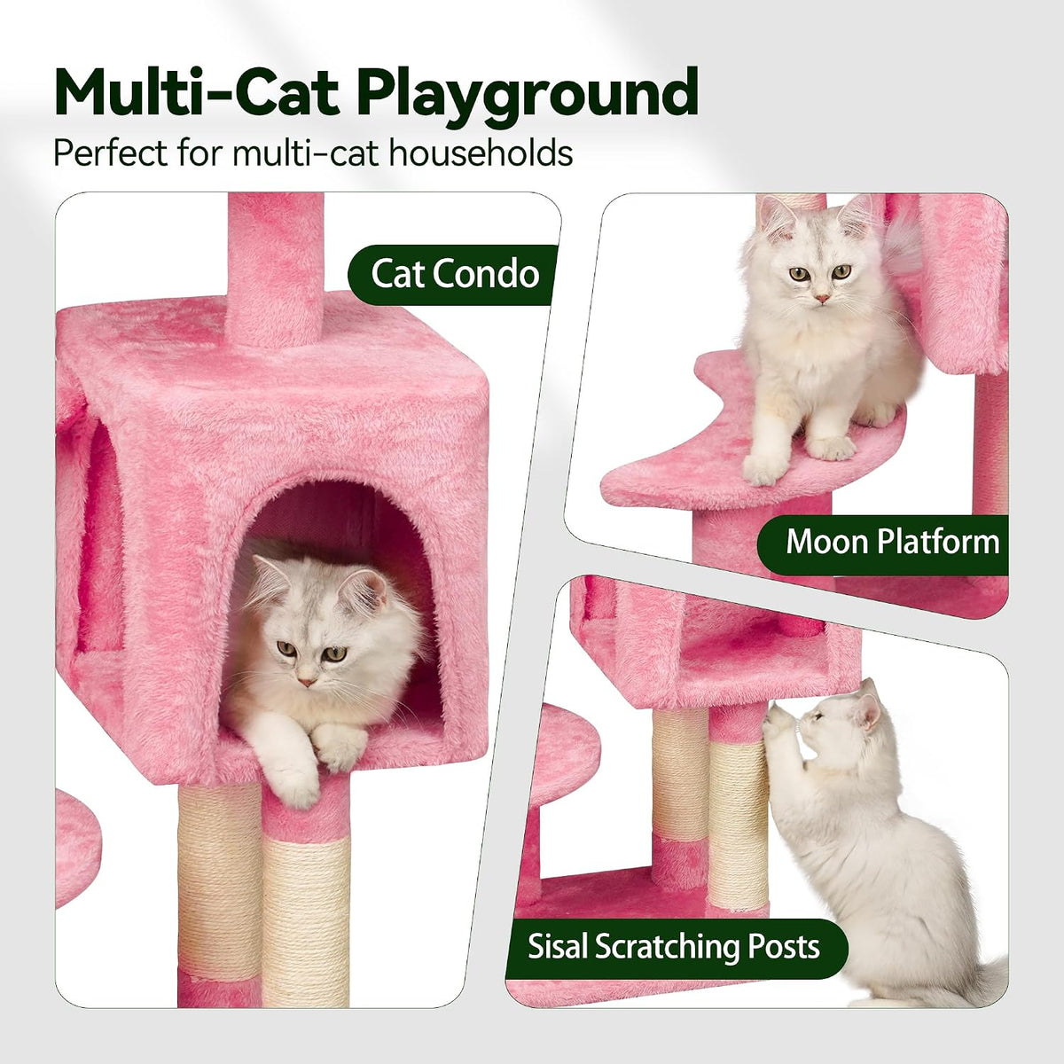 43-Inch Small Cat Tree Cute for Kittens Under 6 Months 9lbs, Pink