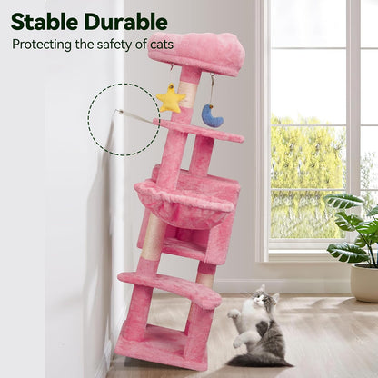 43-Inch Small Cat Tree Cute for Kittens Under 6 Months 9lbs, Pink