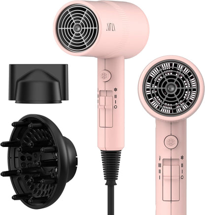 Diffuser Hair Dryer Full-Featured Blow Dryer 110V/1600W(Babe Pink)