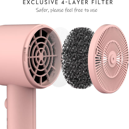 Diffuser Hair Dryer Full-Featured Blow Dryer 110V/1600W(Babe Pink)