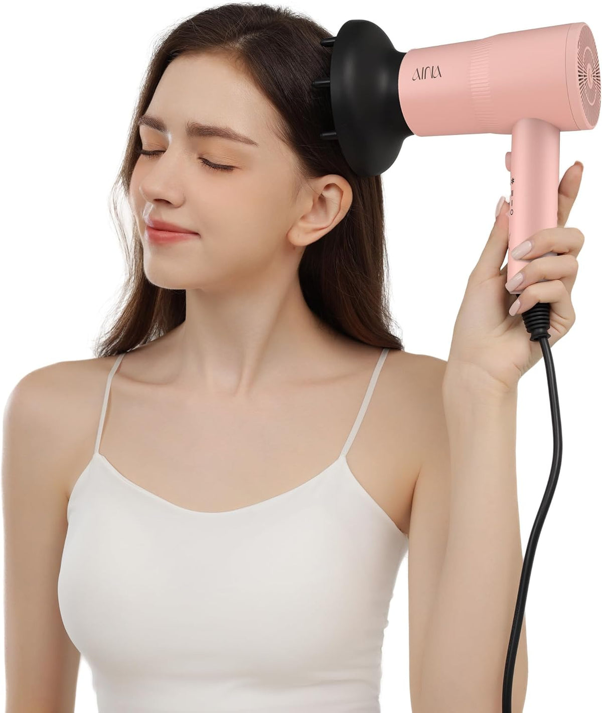 Diffuser Hair Dryer Full-Featured Blow Dryer 110V/1600W(Babe Pink)