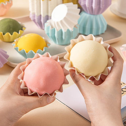 100 PCS Baking Cups Cupcake Liner Flared Brioche Muffin Wrappers (Pink)