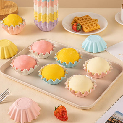 100 PCS Baking Cups Cupcake Liner Flared Brioche Muffin Wrappers (Pink)