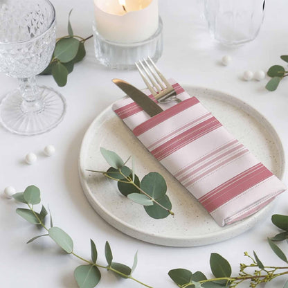 Pink Stripes Cloth Napkins Set of 6, Holiday Napkins for Baby Shower, Modern Minimalist Lines Pattern Washable Reusable Dinner Napkin for Cocktail Wedding Party, 20 x 20 Inch