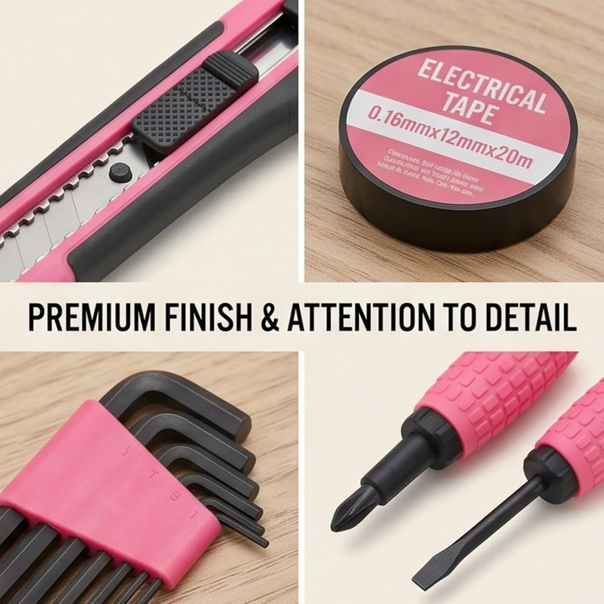 13 Piece Pink Tool Set for Women, Small Household DIY Hand Tool Kit with Pliers, Screwdrivers, Storage Case Starter Set with Storage Case for Renters Students Beginners