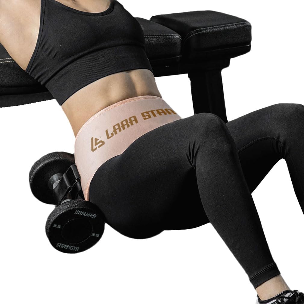 Hip Thrust Belt,Booty Belt for Hip Thrust,Hip Belt Pad for Glute Bridge Butt Workout with Dumbbells Kettlebells for Lunges Reverse Squat (Pink)