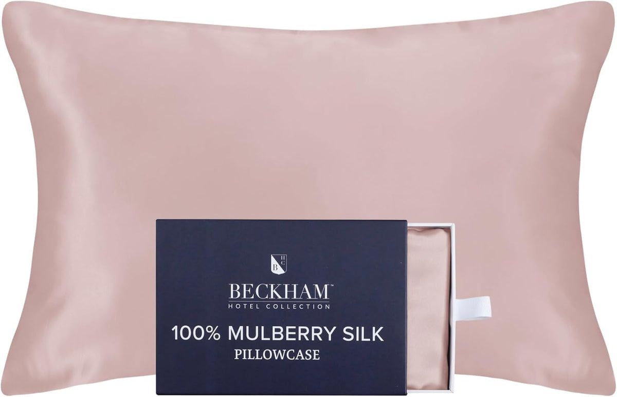 Silk Pillow Case with Zipper, 100% Mulberry Silk Pillowcase for Hair & Skin, 22 Momme 6A Grade, Oeko-TEX Certified, 1PC, King, Cherry Pink