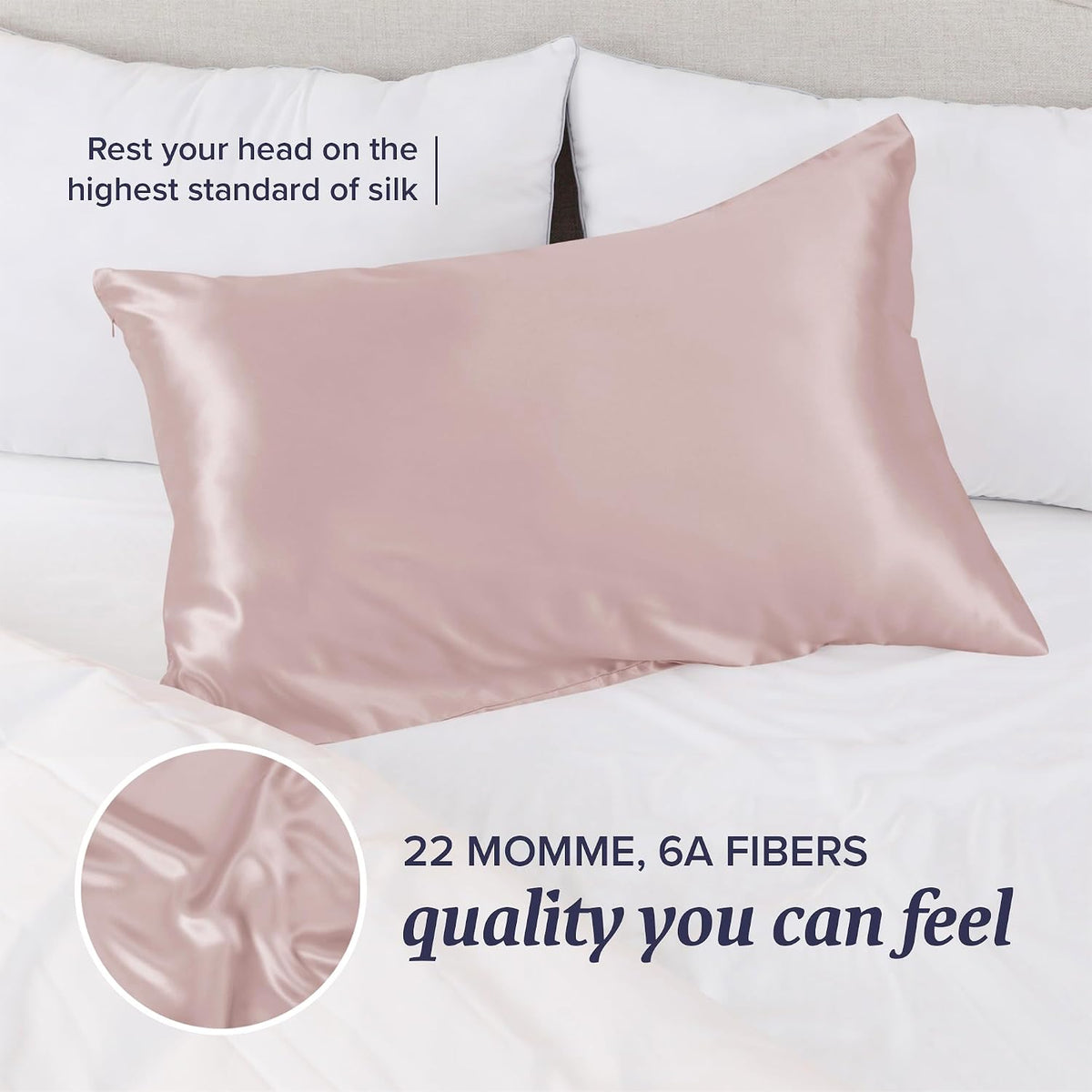 Silk Pillow Case with Zipper, 100% Mulberry Silk Pillowcase for Hair & Skin, 22 Momme 6A Grade, Oeko-TEX Certified, 1PC, King, Cherry Pink
