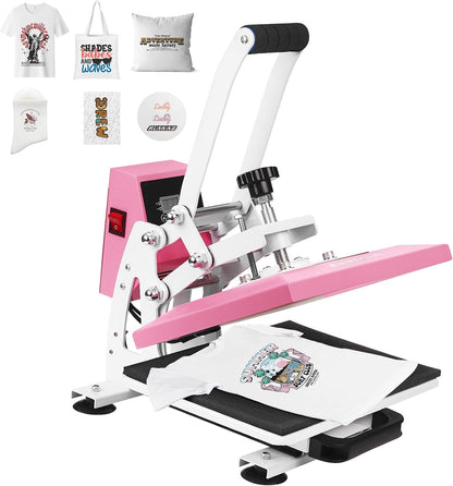 12x10 Pink Heat Press Machine for T-Shirts & HTV Sublimation Machine