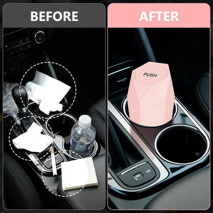 Car Trash Can with Lid, Leakproof, 30 Trash Bags, Pink, 2 Pack
