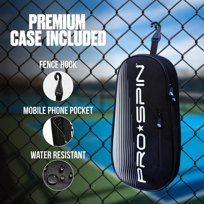 PRO-SPIN Carbon Fiber Pickleball Paddles Set of 2 | Lightweight Pickleball Set with Indoor/Outdoor Balls and Bag – Durable Pickle Ball Paddle Gift for Men, Women & Families