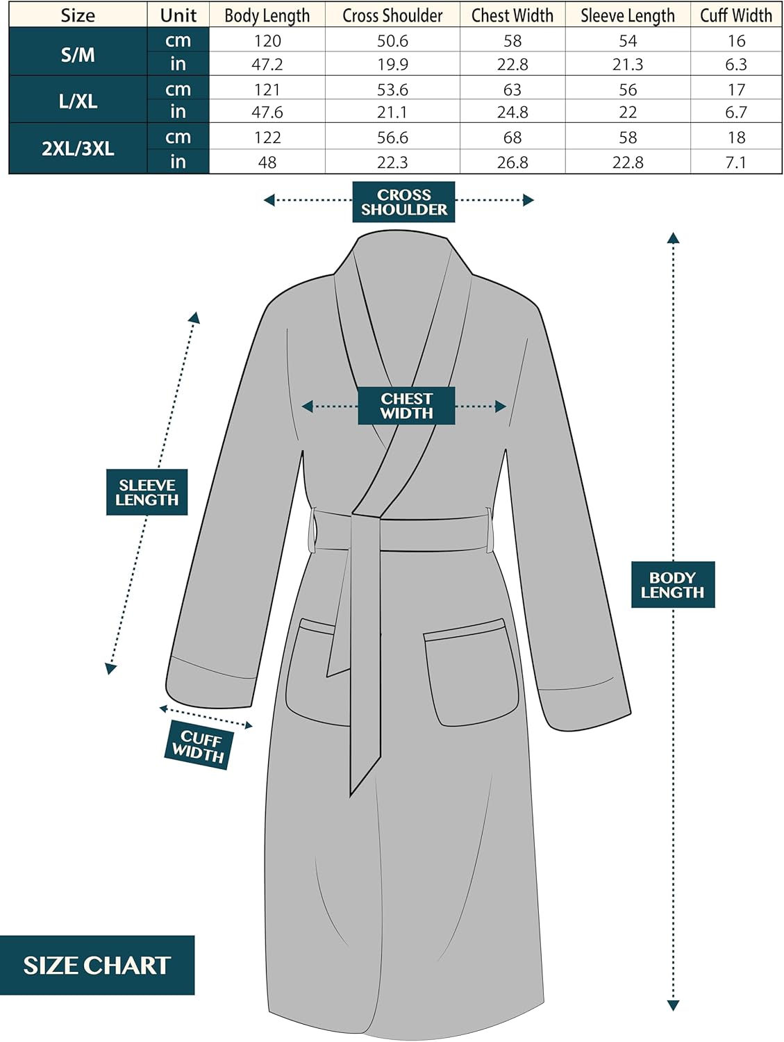 Womens Waffle Robe Lightweight Cotton Blend Bathrobe with Pockets