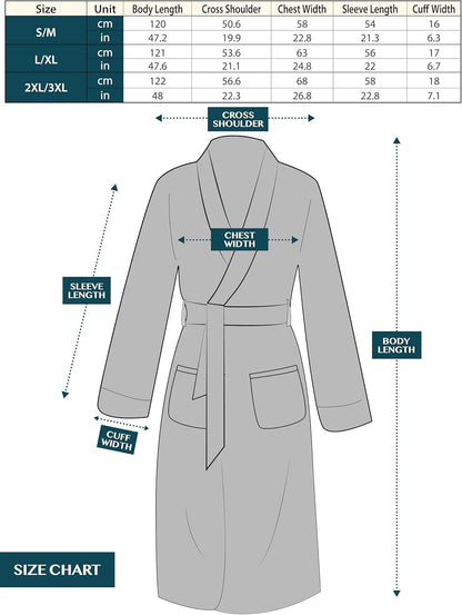 Womens Waffle Robe Lightweight Cotton Blend Bathrobe with Pockets