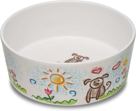 Loving Pets Dolce Moderno Dog Bowl – Modern Melamine Dog Food Bowl & Dog Water Bowl – Durable, Non-Slip Pet Dish for Small & Medium Dogs – Dishwasher Safe Dog Bowl (Small, 16 oz)
