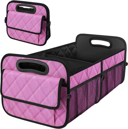 Car Trunk Organizer for SUV, Car Organizers and Storage with Reinforced Handles, Car Accessories for Women/Men 50L Waterproof Polyester Trunk Organizer(Medium,Pink)