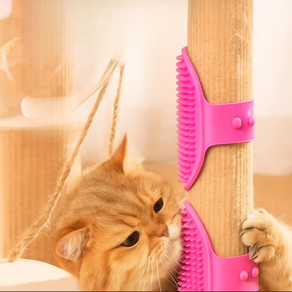 Silicone Pet Grooming Brush for Dogs & Cats – Soft Bath Brush, Gentle Deshedding & Massage Tool, Adjustable Hand Strap, Use Wet or Dry for Short & Long Hair Pets (Pink)