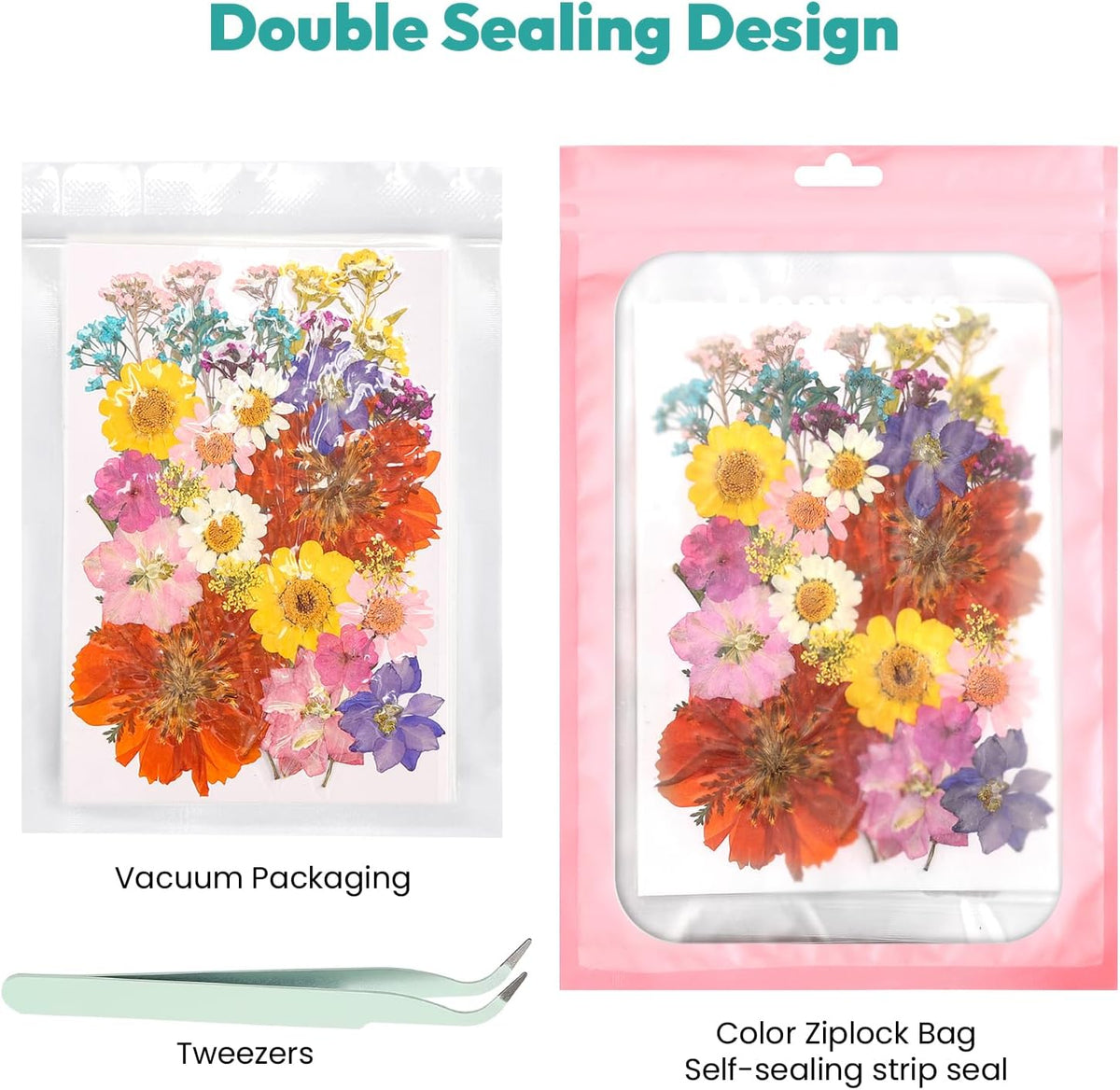 Dried Flowers, 58Pcs Pressed Flowers for Craft