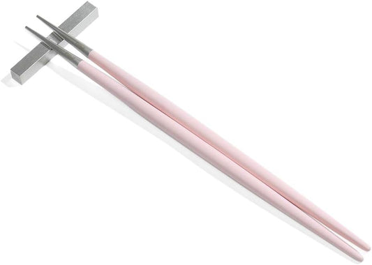 GOA Pink Silver Chopsticks + Chopsticks Rest Set G029PK
